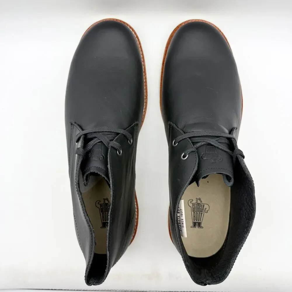 Georgia Boot Mens Small Batch Chukka Boots US 13 Wide EU 47 Black Leather SR EUC